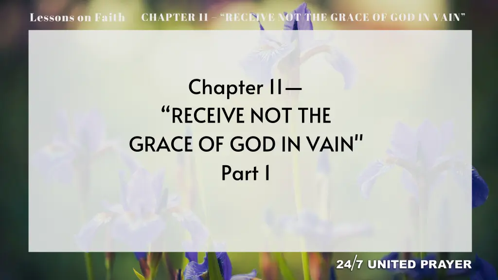lessons on faith 1