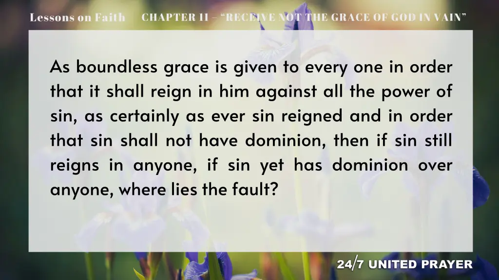 lessons on faith 11