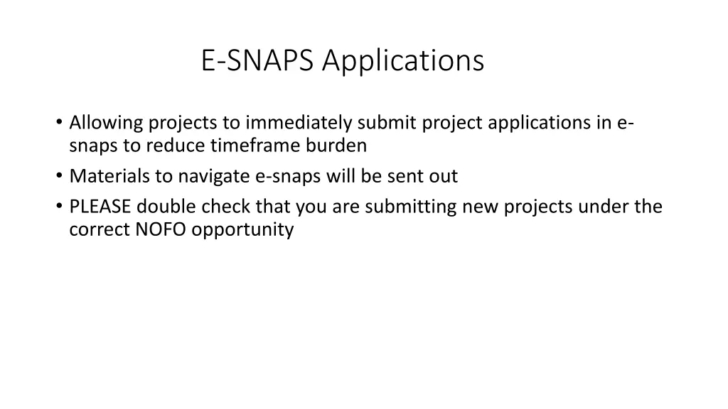 e snaps applications