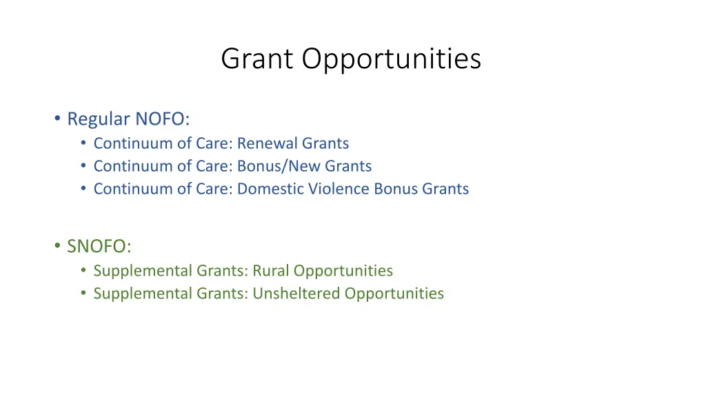 grant opportunities