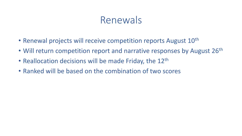 renewals