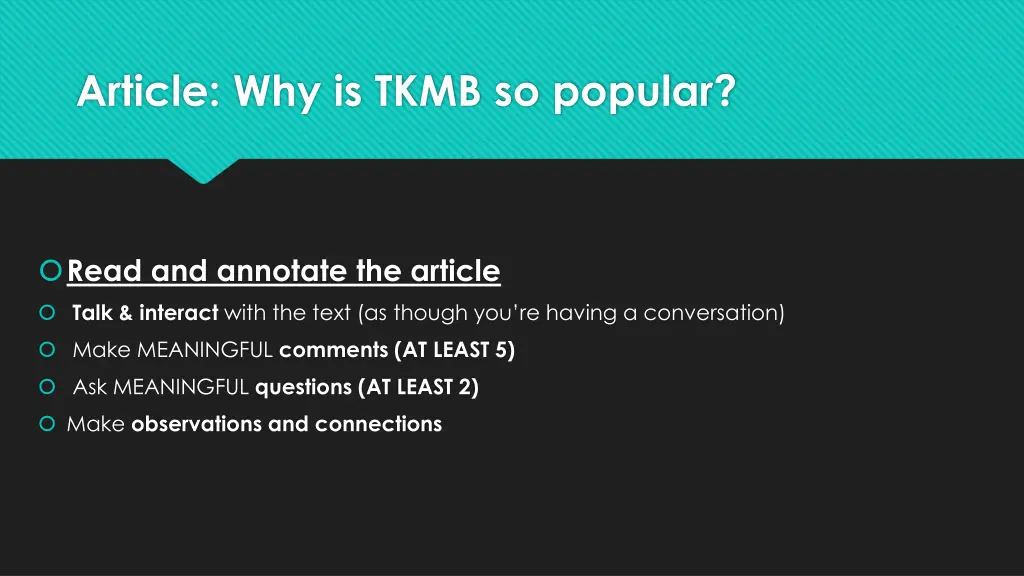 article why is tkmb so popular