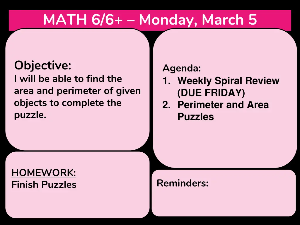 math 6 6 monday march 5