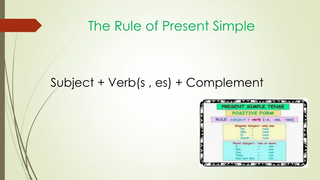 the rule of present simple