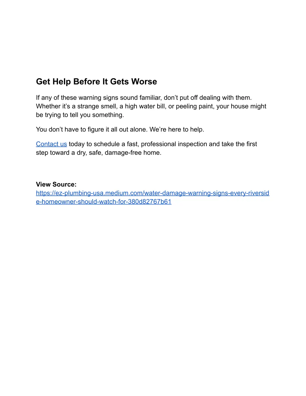 get help before it gets worse