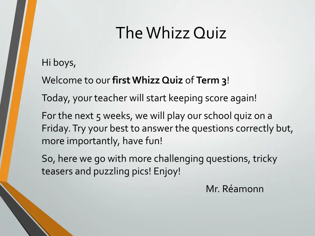 the whizz quiz 1