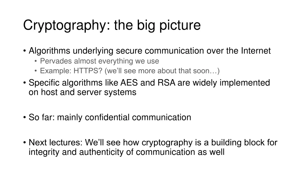 cryptography the big picture
