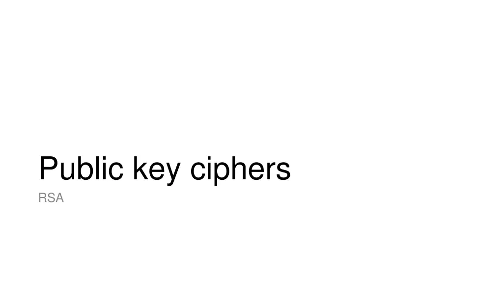 public key ciphers rsa