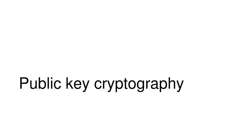 public key cryptography