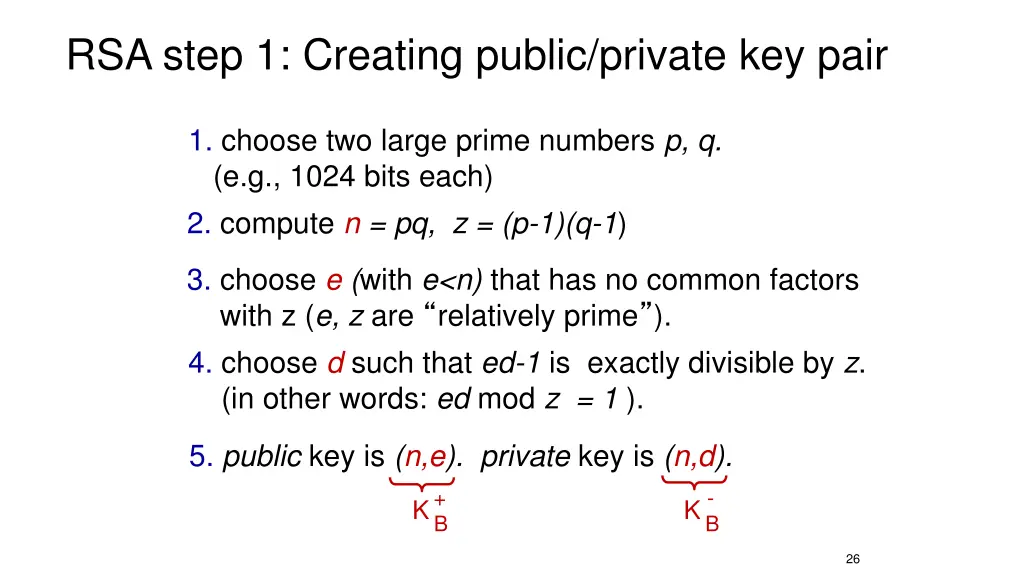 rsa step 1 creating public private key pair