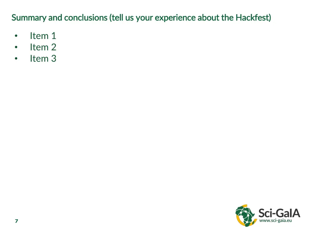 summary and conclusions tell us your experience