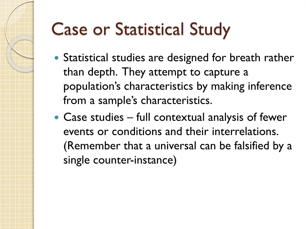case or statistical study