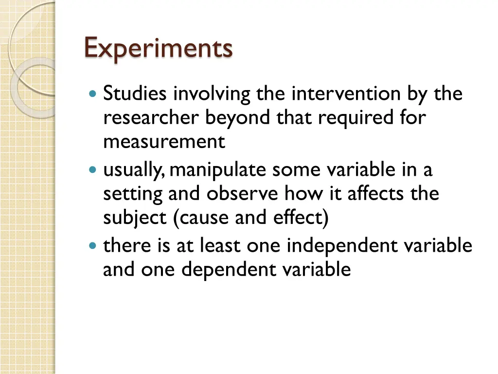 experiments