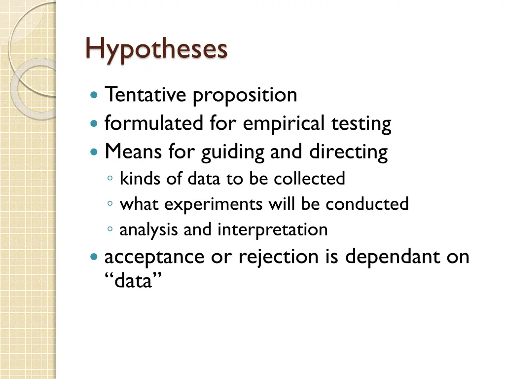 hypotheses