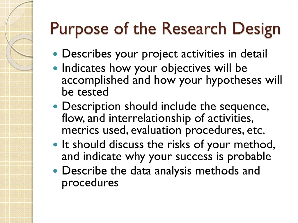 purpose of the research design