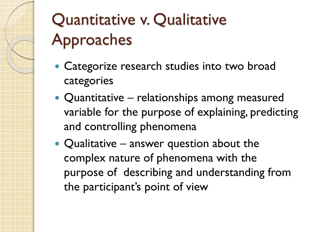 quantitative v qualitative approaches