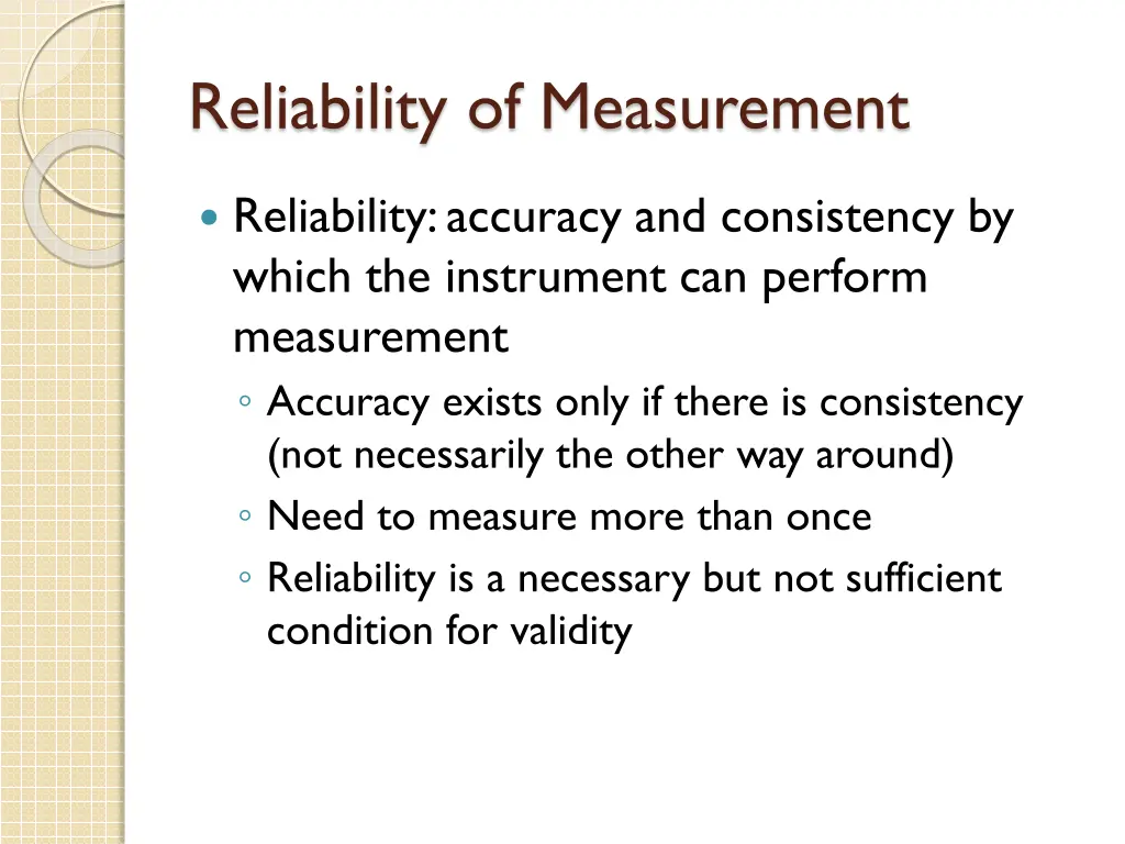 reliability of measurement