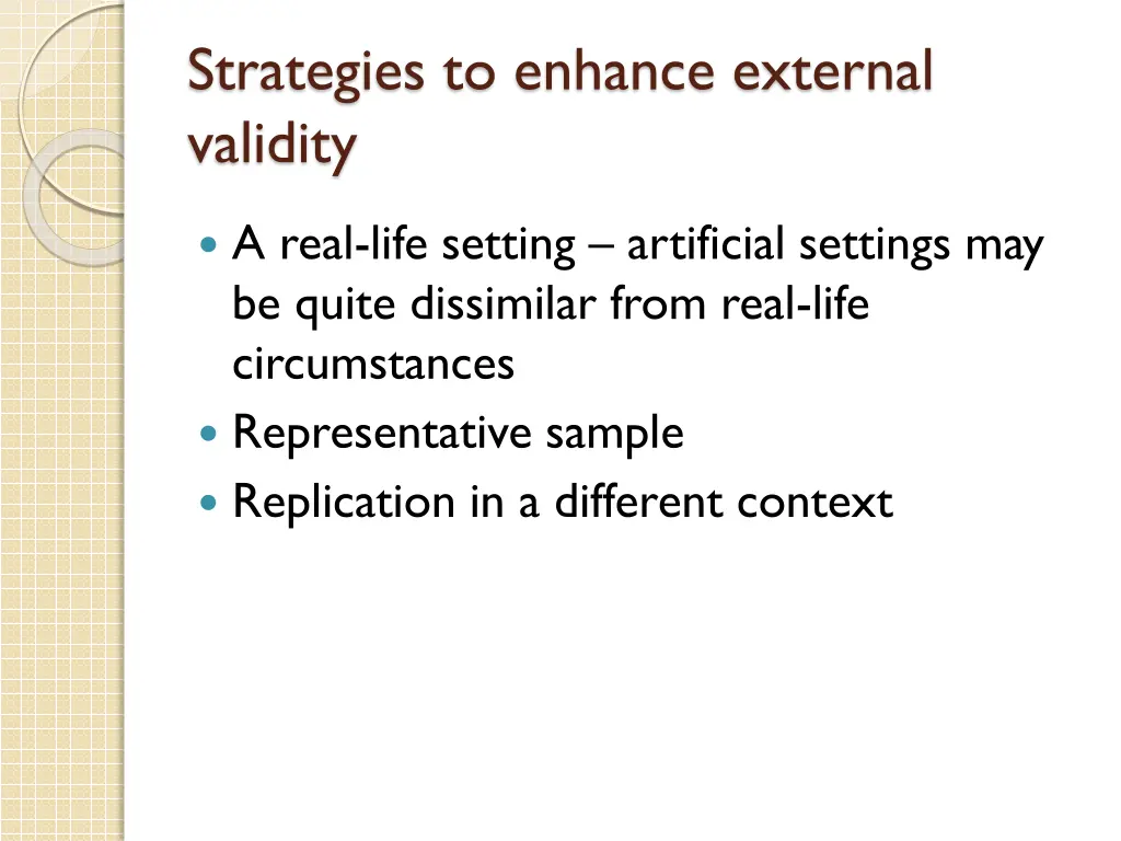 strategies to enhance external validity
