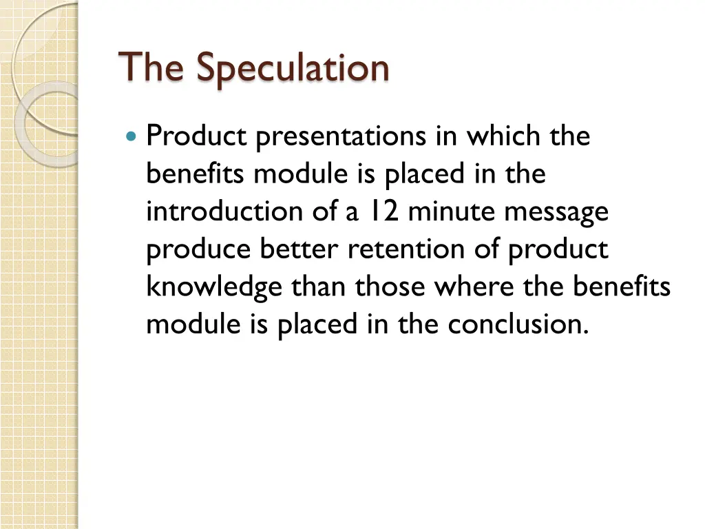 the speculation