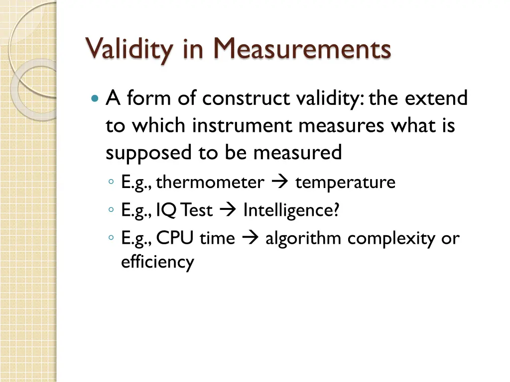 validity in measurements