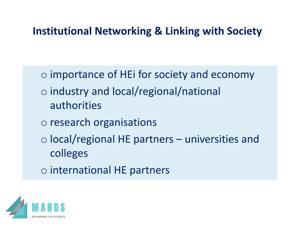institutional networking linking with society