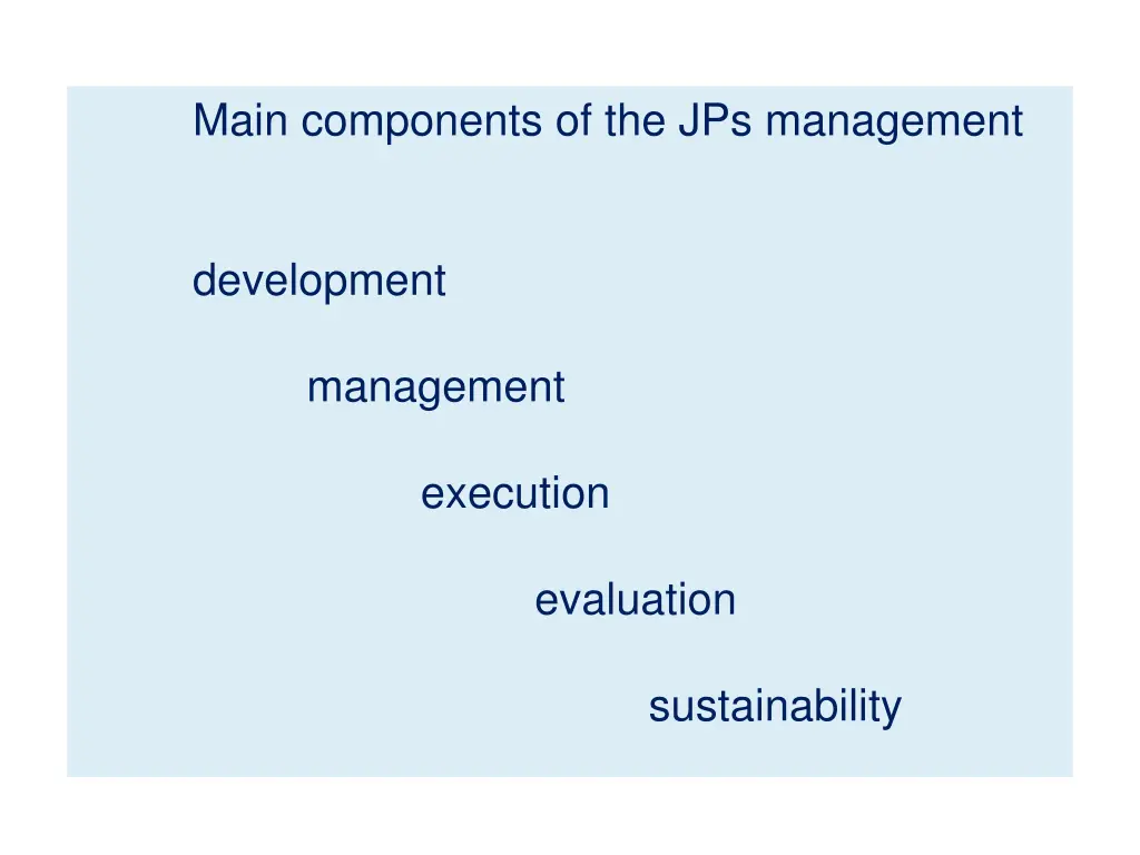 main components of the jps management