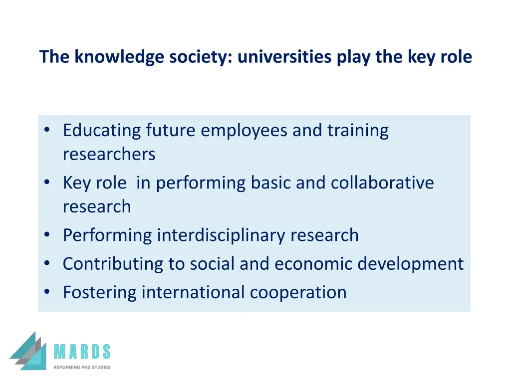 the knowledge society universities play