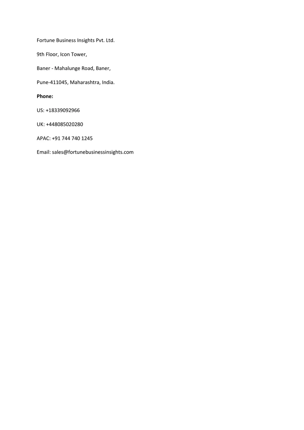 fortune business insights pvt ltd