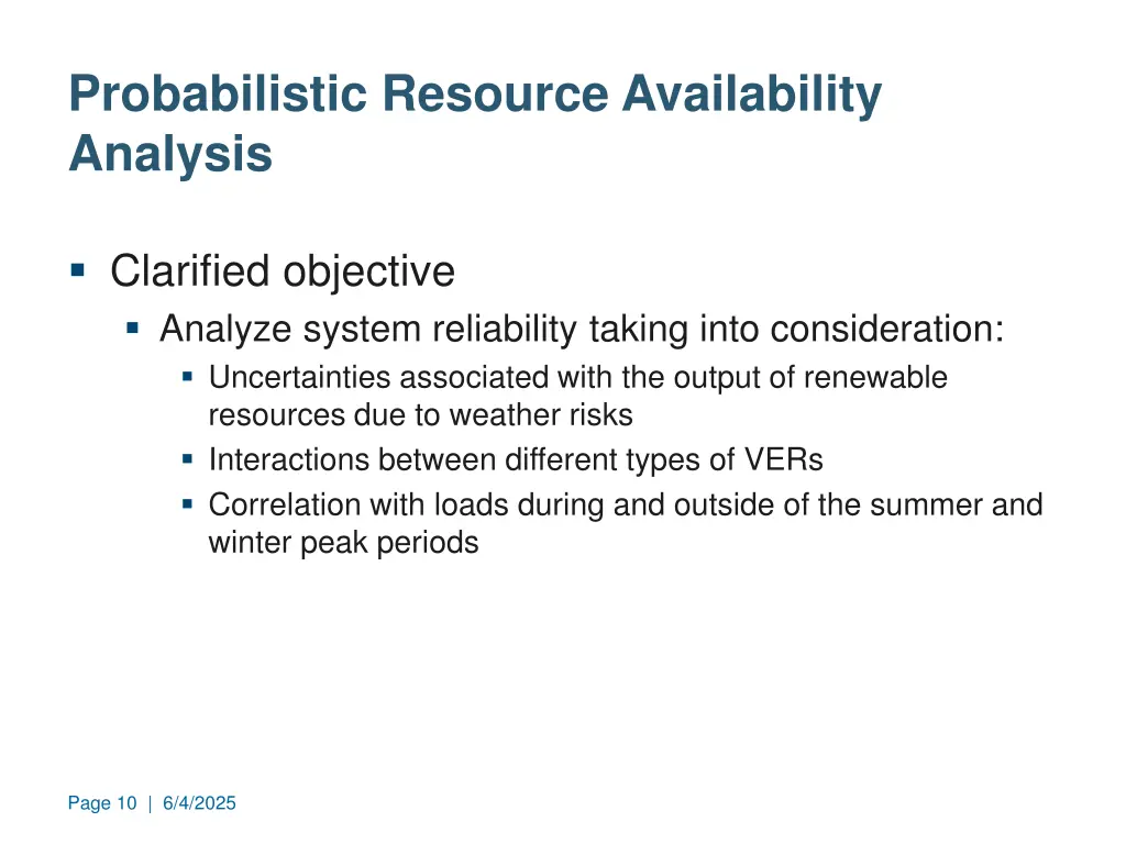 probabilistic resource availability analysis