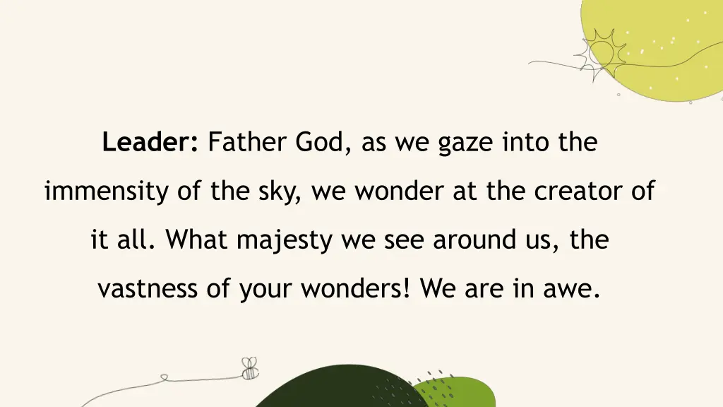 leader father god as we gaze into the