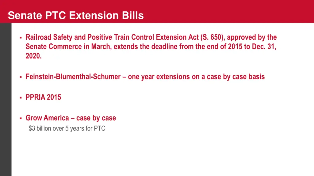 senate ptc extension bills