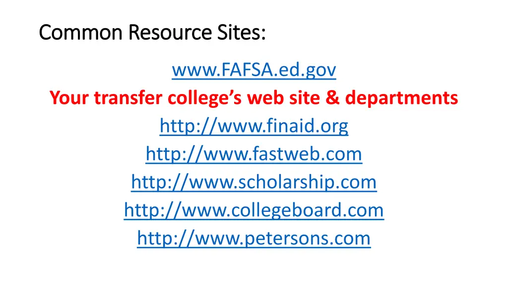 common resource sites common resource sites