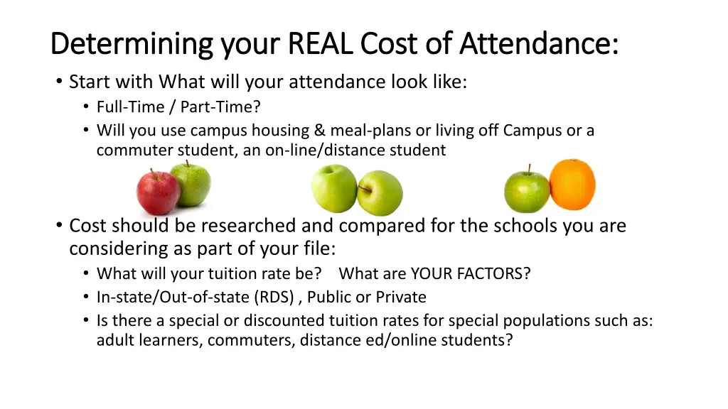 determining your real cost of attendance