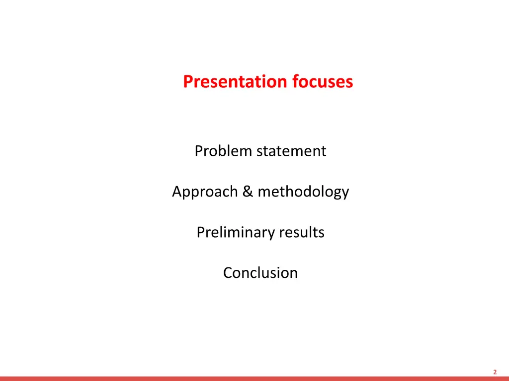 presentation focuses