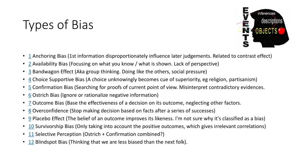 types of bias