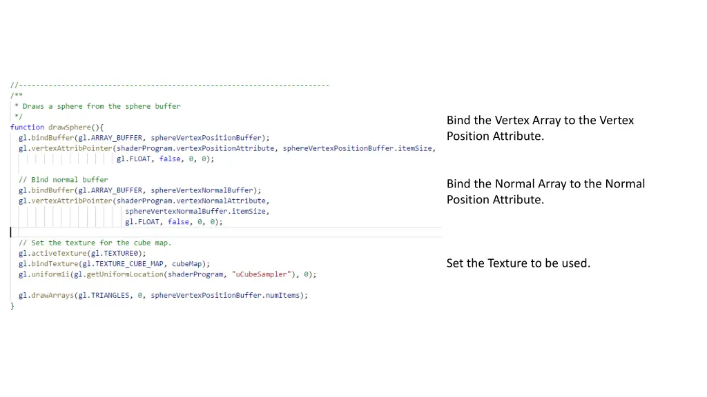 bind the vertex array to the vertex position