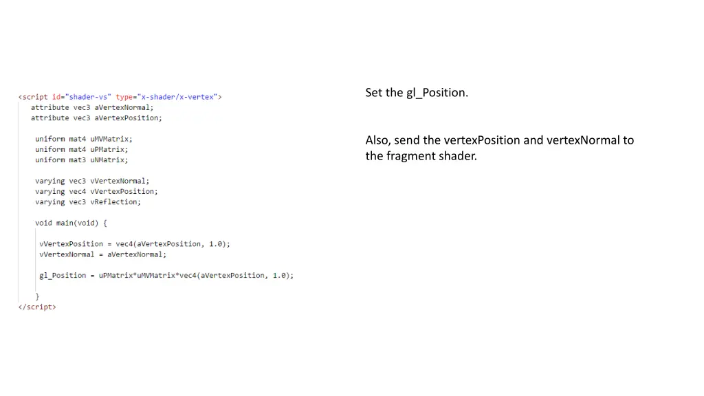 set the gl position
