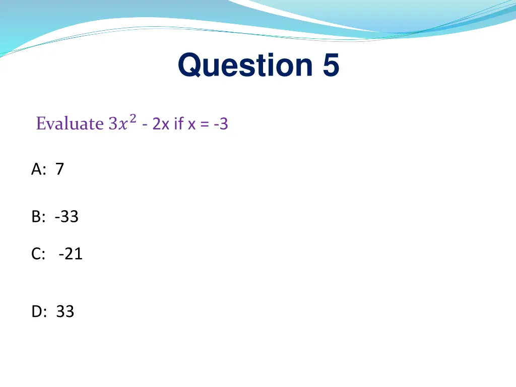 question 5