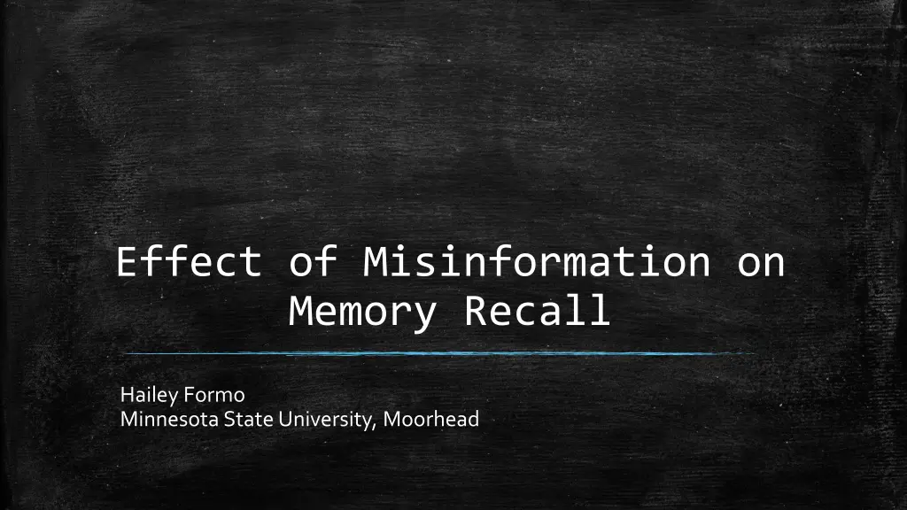 effect of misinformation on memory recall