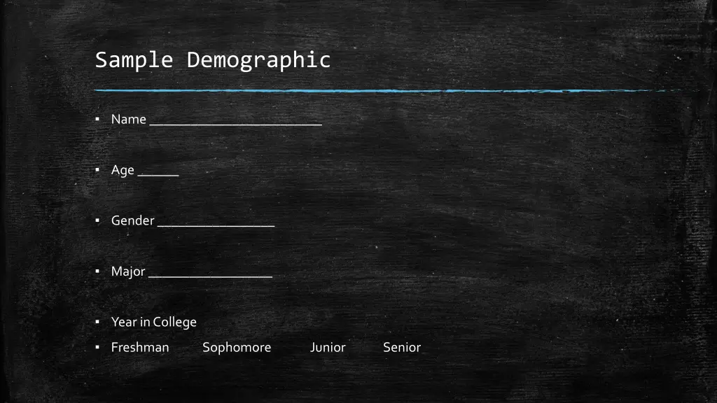 sample demographic