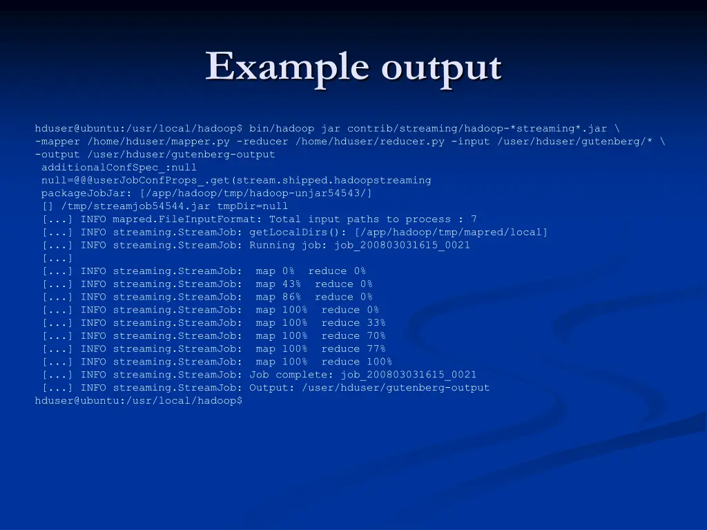 example output