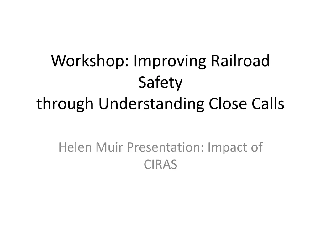 workshop improving railroad safety through