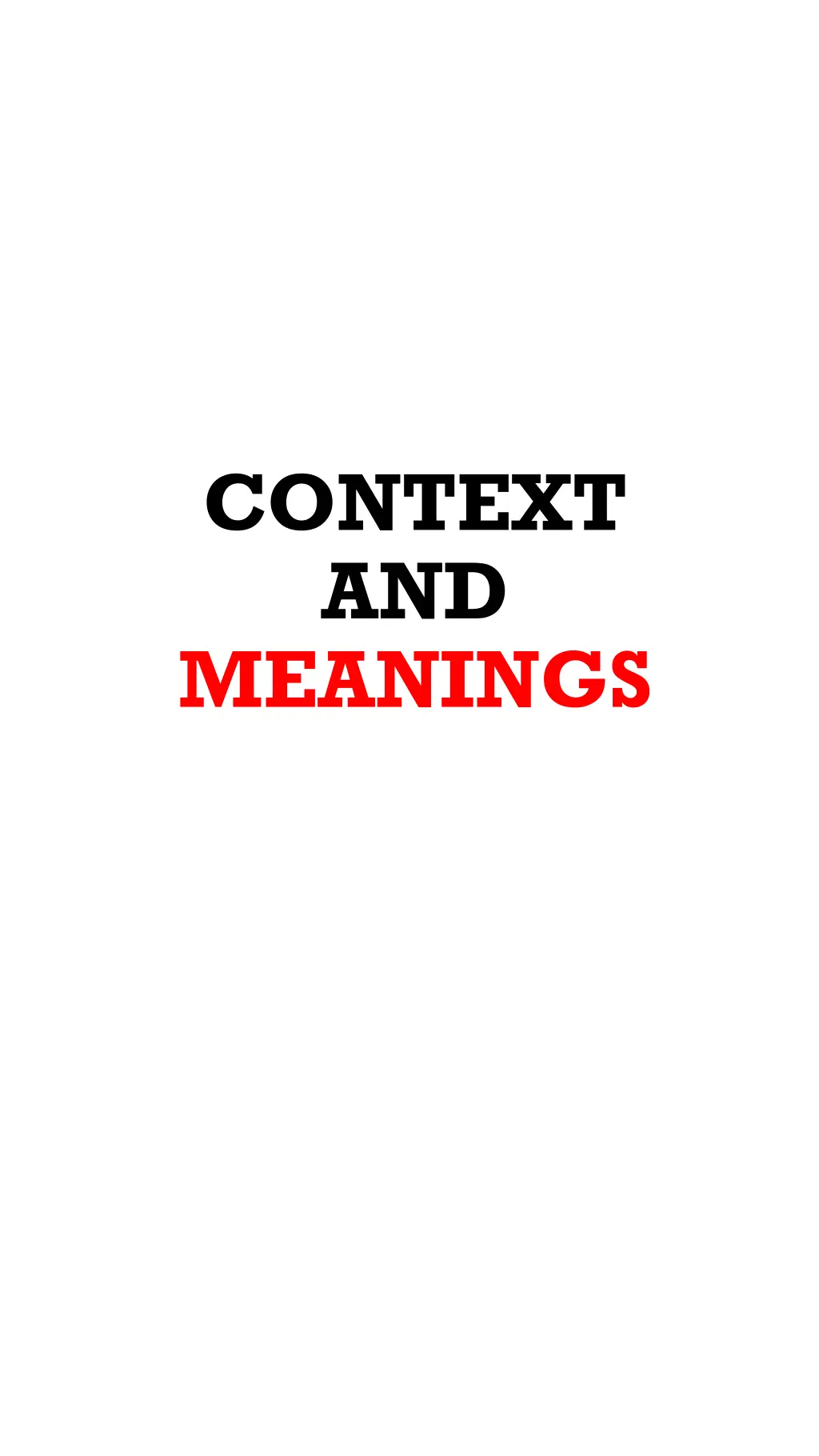 context and meanings