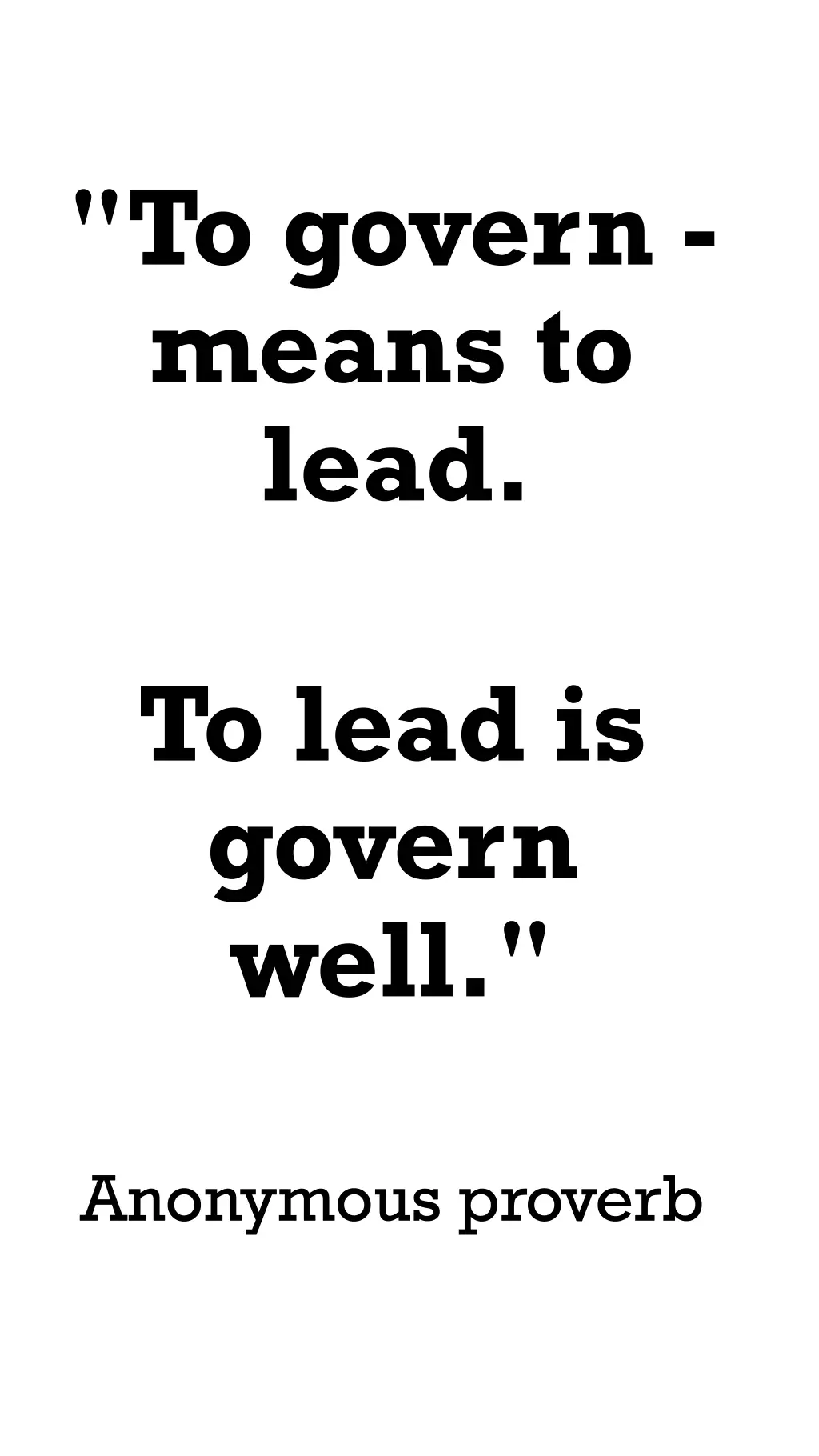 to govern means to lead
