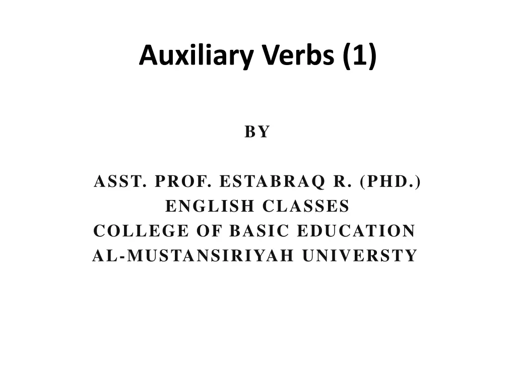auxiliary verbs 1