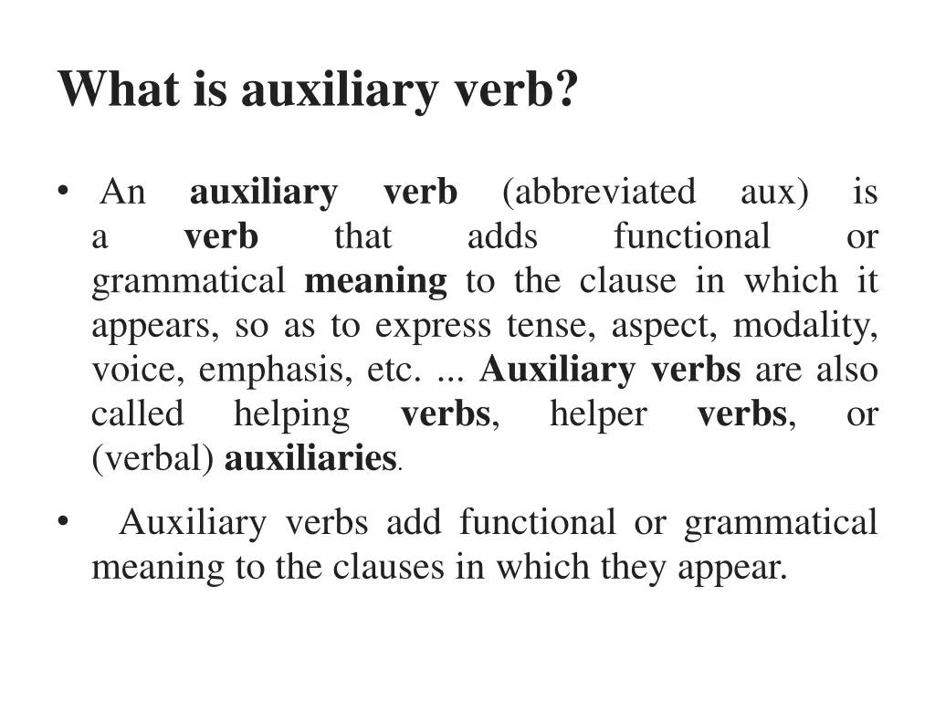 what is auxiliary verb