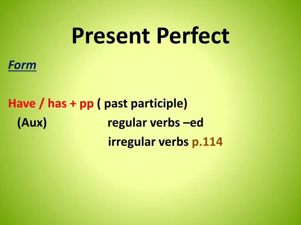 present perfect