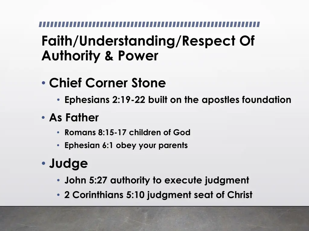 faith understanding respect of authority power 1