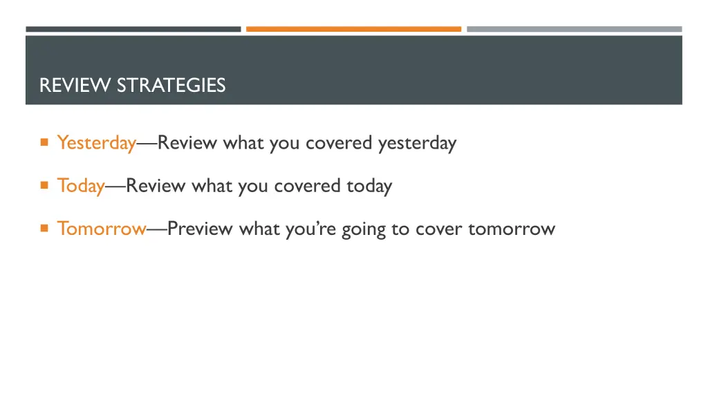 review strategies