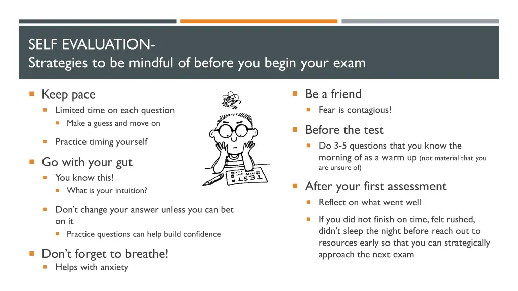 self evaluation strategies to be mindful